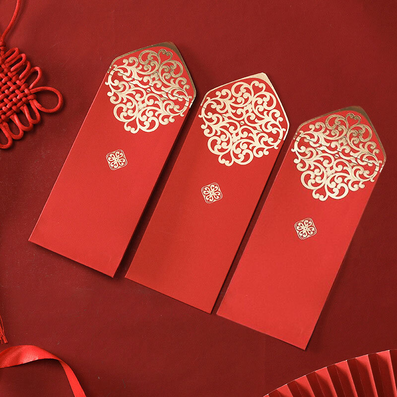 10 قطعة المغلفات الحمراء الصينية طباعة ذهبية جيب أحمر الربيع مهرجان الزفاف عيد ميلاد هدية حمراء مغلف سعيد السنة الجديدة لعام 2023 #1