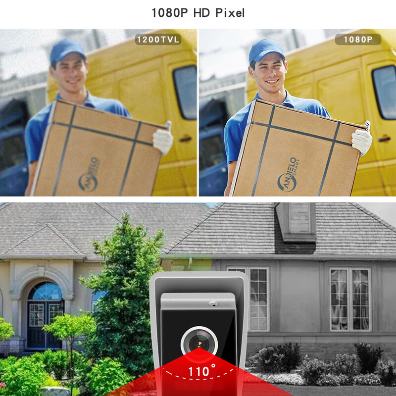 7 "1080P واي فاي فيديو إنترفون للمنزل الذكية جرس باب يتضمن شاشة عرض فيديو مع كاميرا في الهواء الطلق شقة تويا فيديو باب الهاتف الداخلي للمنزل