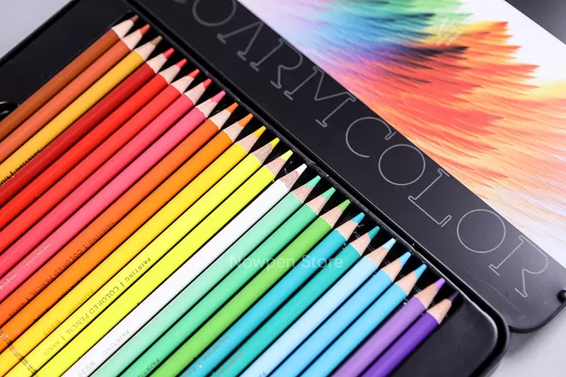 مجموعة أقلام رصاص ملونة احترافية من NYONI 24/36/48/72/120 لون N8520 زيتية مستوية للرسم على مستوى الفنان مستلزمات لوحة فنية للمدرسة