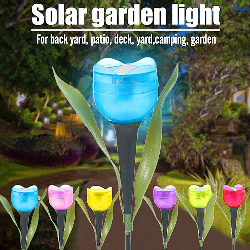 1 قطعة حديقة الخزامى زهرة شكل LED تعمل بالطاقة الشمسية مقاوم للماء أنبوب أضواء الحديقة الدائمة ديكور ل ساحة في الهواء الطلق الطرف الديكور