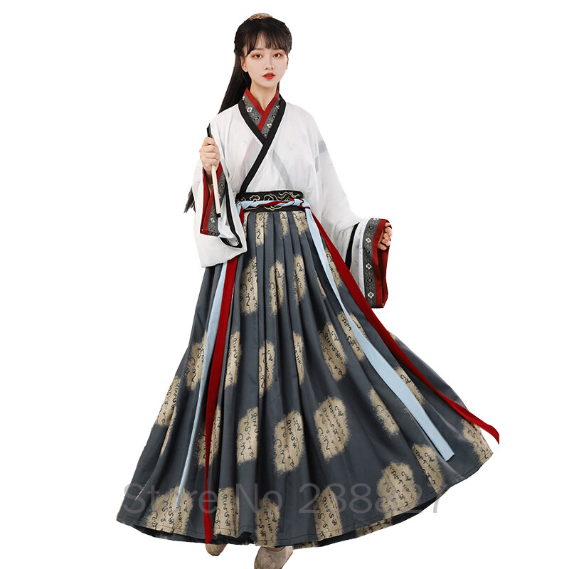 Hanfu Dresses Women's Traditional Chines Wei Jin Dynasty Cross Neck Wide Sleeve Princess Hanfu Dance Costumes Swordsman Clothing #5