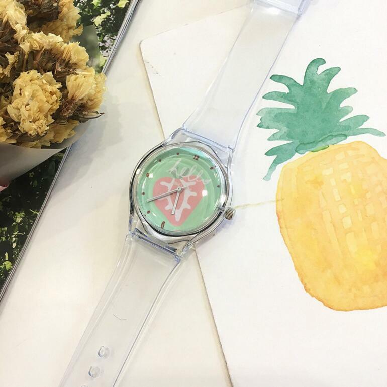 ساعة فواكه شفافة للرجال والنساء ، ماركة فاخرة ، كاجوال ، كوارتز ، بسوار مطاطي ، مجموعة 2019