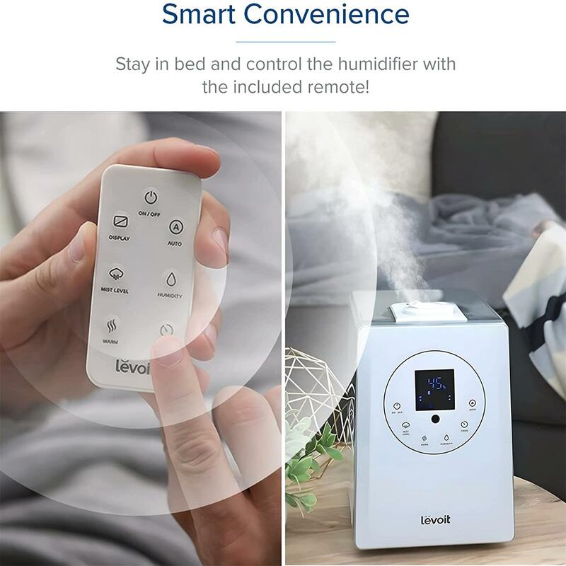 LEVOIT Humidifiers for Bedroom Large Room 6L Warm and Cool Mist for Families Plants with Built-in Humidity Sensor