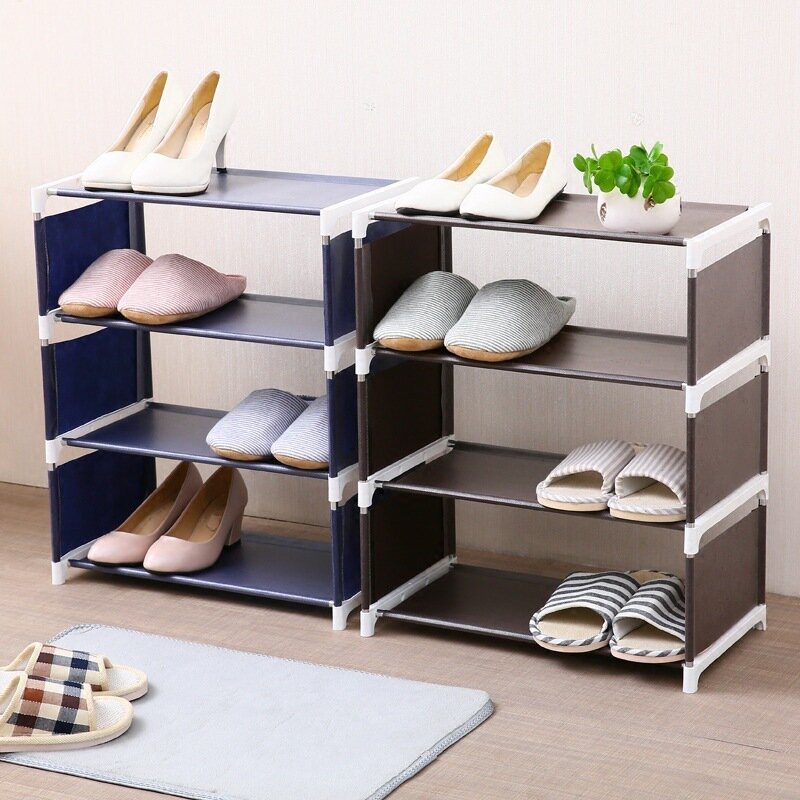 متعدد الطوابق رف الأحذية منظم متعدد الوظائف المنزلية تخزين ملابس الرف سهلة لتجميع عنبر مقاطعة الفضاء الرف