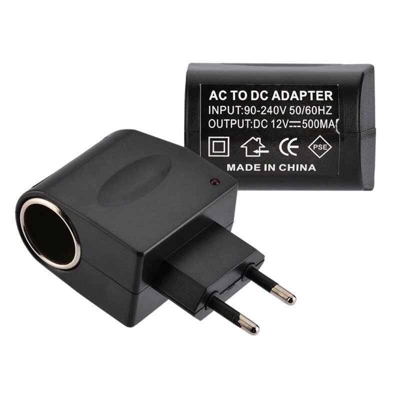 Conveneint Car Cigarette Lighter Converter Socket AC 220V to DC 12V Adapter Plug for 6W Auto Appliances