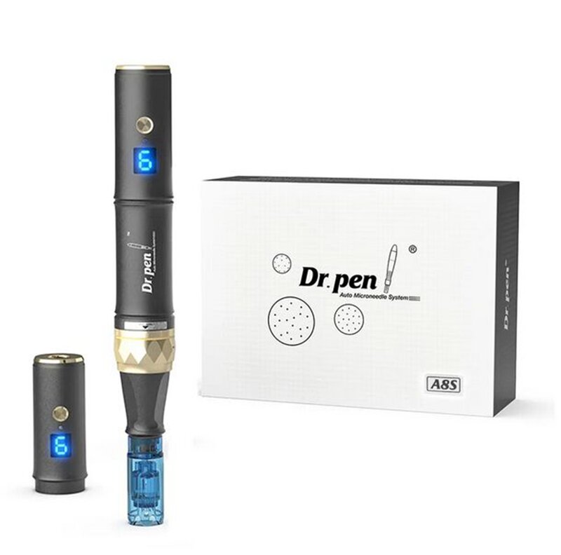 2023 أحدث Dr.pen A8S اللاسلكية ديرما القلم المهنية ميكرونيدلينغ الرقمية 6 مستويات العناية بالبشرة مع خراطيش 12 قطعة #2