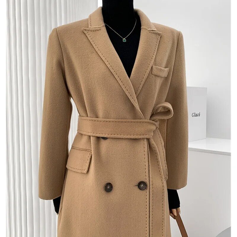 Casacos De Inverno Feminino 2022 Coat Women Wool Winter Coat Women Elegant  Adjustable Waist  Abrigos Mujer Invierno