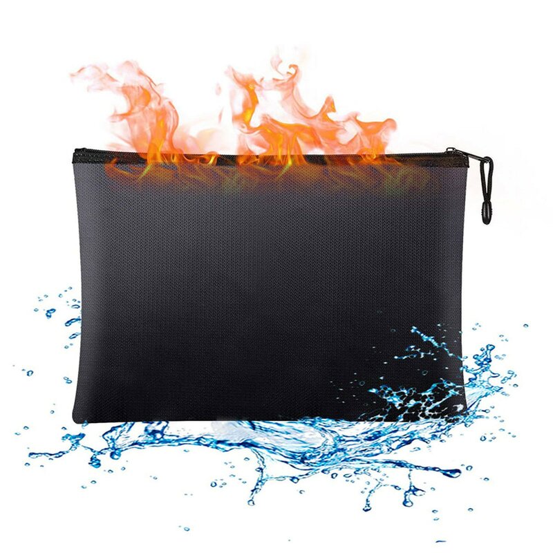 حريق المال حقيبة وثيقة آمنة. غير حكة سيليكون المغلفة النار ومقاومة للماء آمنة حقيبة النقدية أداة حقيبة