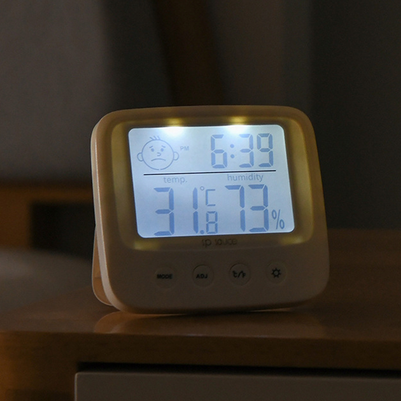 LCD الخلفية الرقمية ميزان الحرارة الرطوبة دقيقة الكهربائية درجة الحرارة مقياس الرطوبة الاستشعار قياس محطة الطقس للمنزل #4