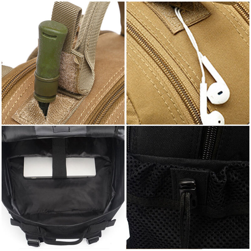 حقيبة ظهر تكتيكية للرجال متعددة الوظائف 30L/25L حقيبة ظهر عسكرية 20L رياضية للتخييم والتنزه والرحلات والصيد والصيد حقيبة خارجية