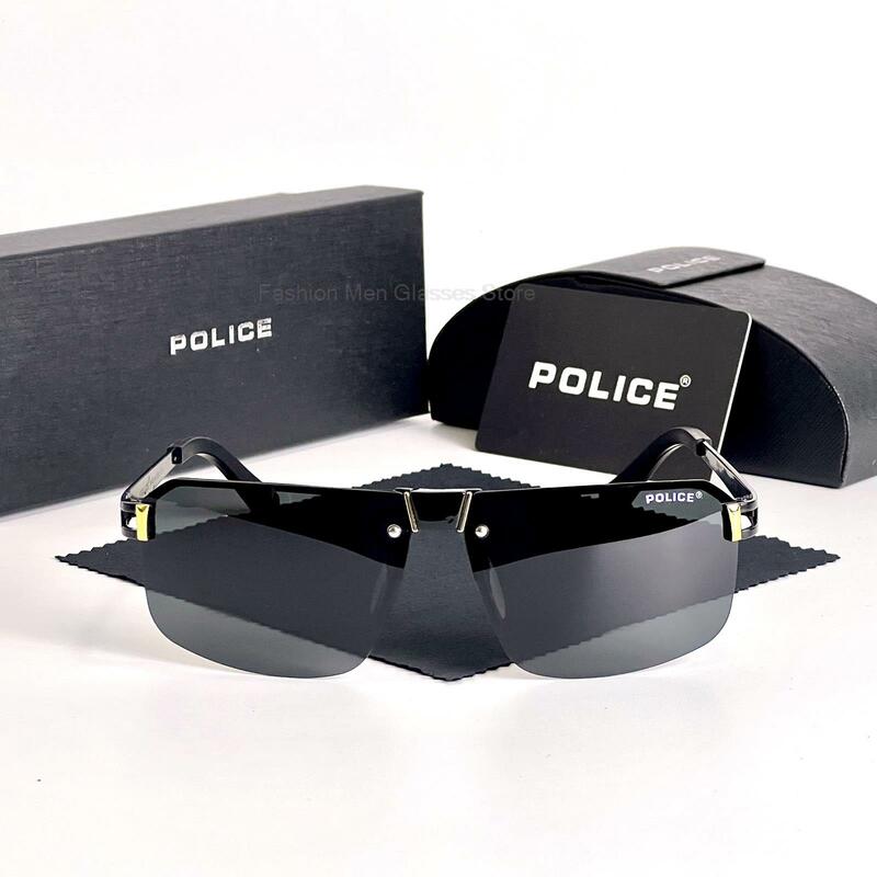 العلامة التجارية الفاخرة الشرطة النظارات الشمسية الاتجاه الرجال الاستقطاب العلامة التجارية تصميم النظارات الذكور القيادة UV400