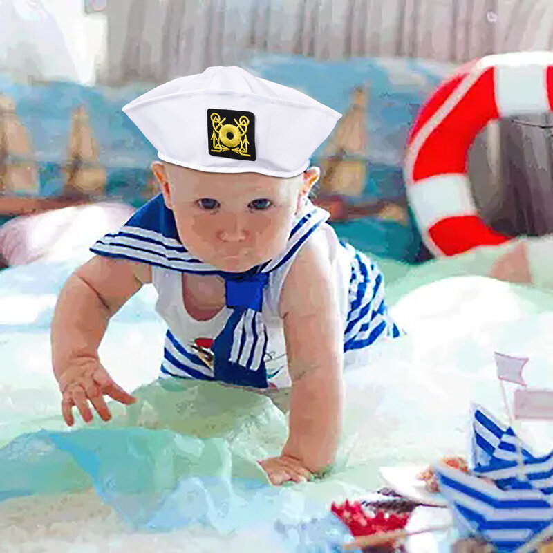 Navy Sailor Hat Costume Adjustable Sea Cap Navy Costume Accessory Sailor Hat For Sea Yacht Parties And Cosplay