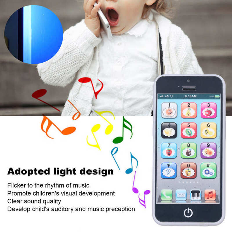 طفل ذكي شاشات لمس للهاتف المحمول اللعب مع LED الطفل الإنجليزية آلة التعلم موسيقى خفيفة لعبة الهاتف في وقت مبكر الطفل عيد الميلاد