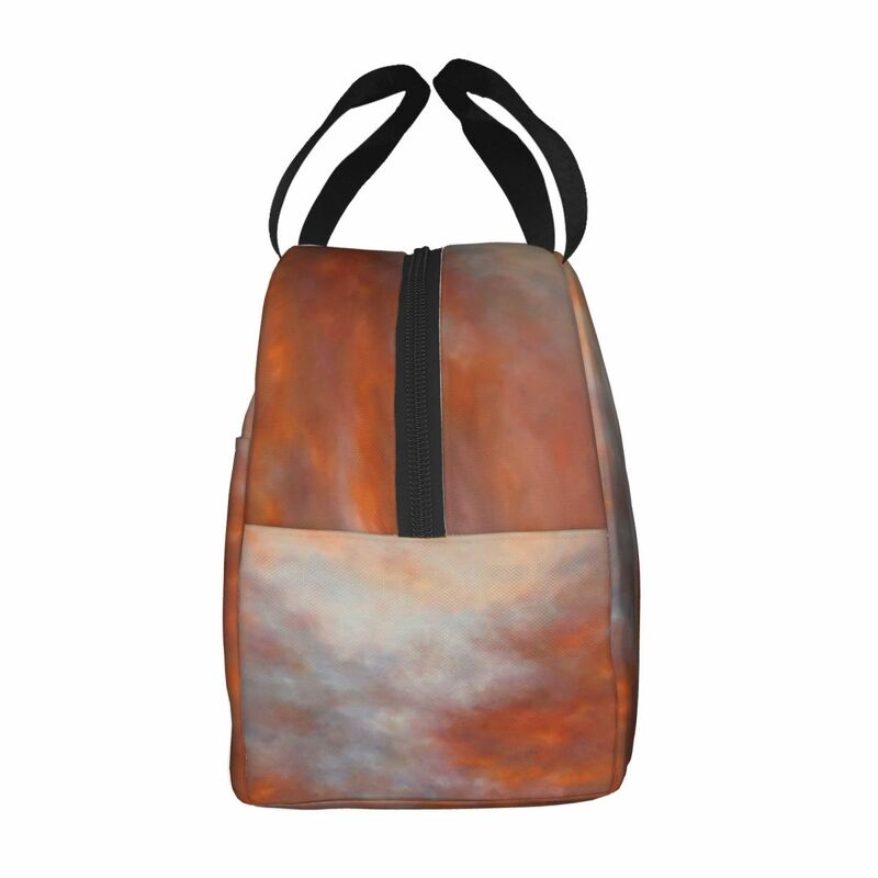 الملونة سحابة حقيبة الغداء مع مقبض ملهمة شروق الشمس تحمل برودة حقيبة المدرسة لطيف الألومنيوم الحرارية حقيبة