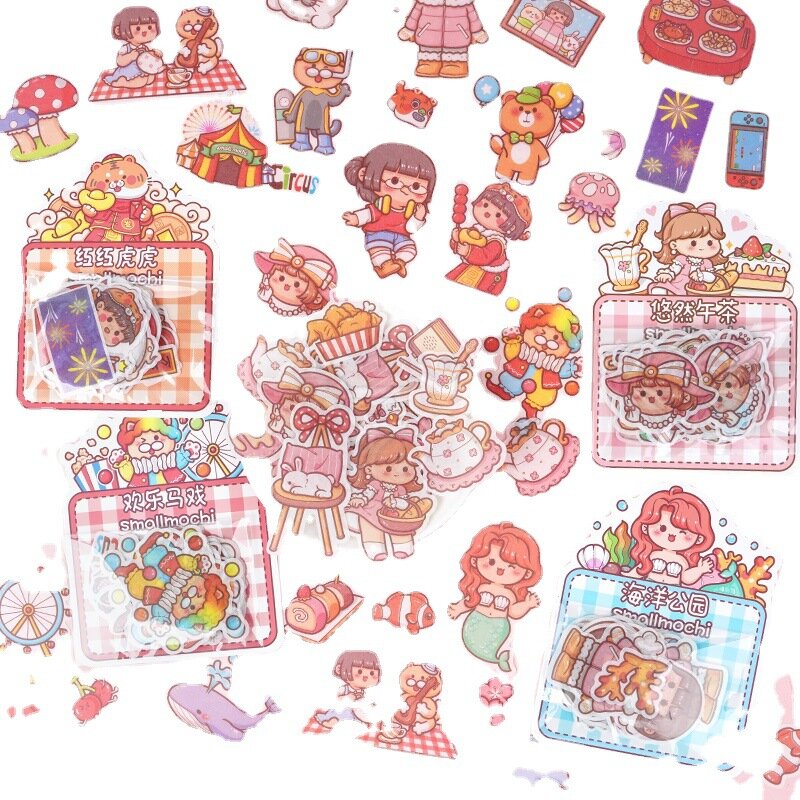 50 قطعة/الوحدة Kawaii فتاة صغيرة الوردي سلسلة جميلة الحياة ورقة ملصقات مجموعة 100*152 مللي متر الإبداعية سكرابوكينغ مذكرات مجلة ديكو هدية