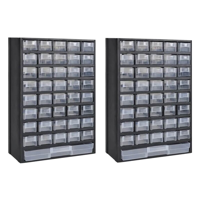 41-خزانة تخزين متعددة الأدراج أداة مربع 2 قطعة البلاستيك