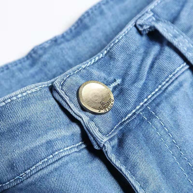 بنطلون جينز أزرق للرجال ضيق عالي الجودة قابل للتمدد من قماش الدنيم موضة ربيع خريف 2023 جينز كلاسيكي للرجال