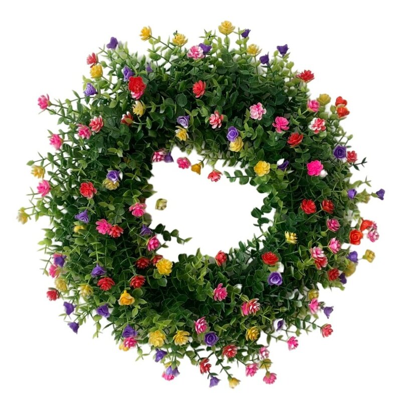 الملونة الربيع الصيف إكليل مزرعة الملونة المنزلية إكليل الزهور الاصطناعية إكليل ديكور لباب الجبهة جدار الزفاف #3