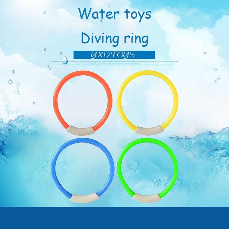 4 قطعة حمام سباحة الأطفال رمي غرق الغوص اللعب مضحك تحت الماء تدريب الاطفال الصيف الغوص خواتم لعبة اللعب ألعاب مياه