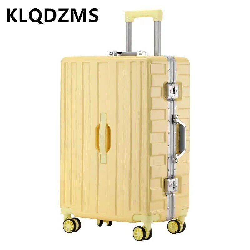 KLQDZMS 20 "22" 24 "26" بوصة جديد كبير قدرة اليابانية الألومنيوم الإطار اليد الأمتعة عالمية صامتة عجلة عربة حقيبة #6