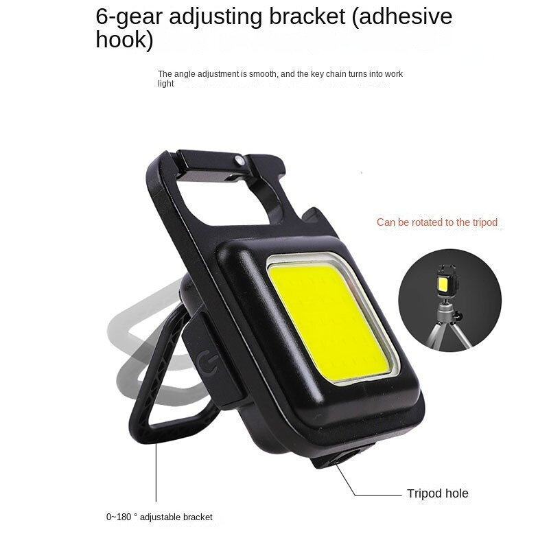 Mini LED Keychain Light Mutifuction Portable USB Rechargeable Pocket Work Light  For Small Light Corkscrew Outdoor Camping