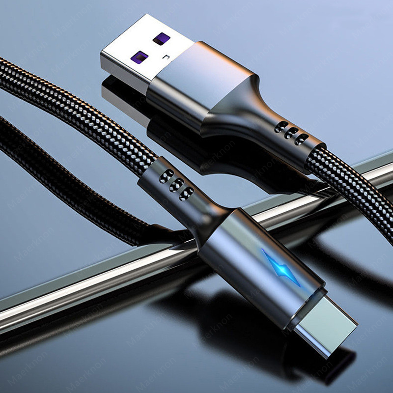 5A USB C كابل سريع تهمة نوع C سلك البيانات لهواوي سامسونج شاومي الهاتف المحمول مايكرو USB كابلات مع مؤشر LED بيانات الحبل