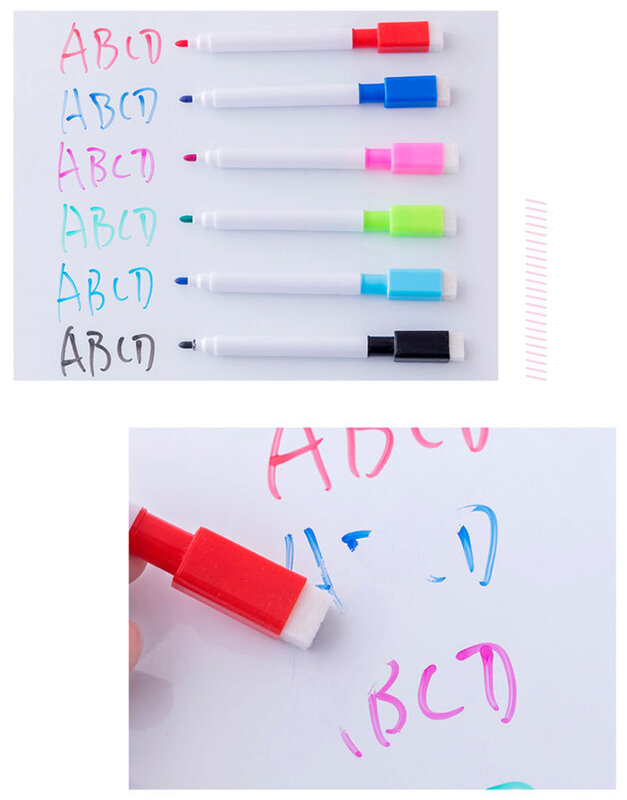 8Pcs Colorful Whiteboard Pen Erasable Marker Pens 1.5mm Liquid Ink Thin Nib Children Stationery School Supply Writting Painting #4