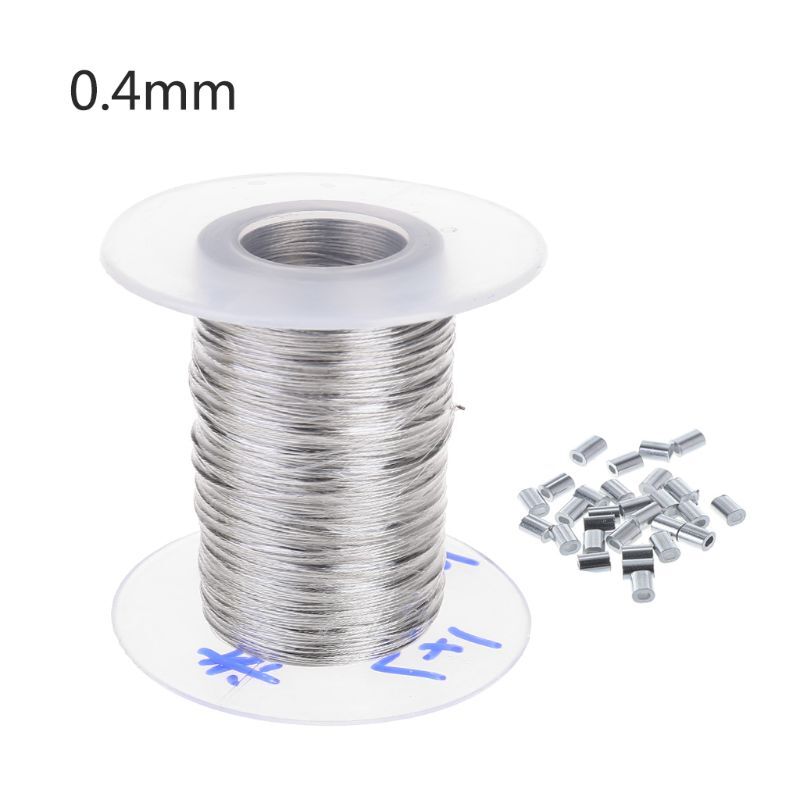 304 Stainless Steel Wire Cable 328 Ft Length Wire Rope w/ 30 Pcs Crimping Sleeve K0AB