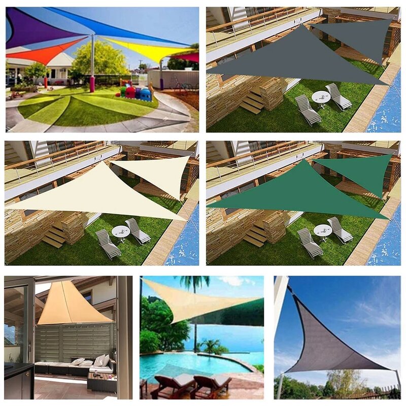 Outdoor Shade Sail, 300D Polyester Waterproof UV-Proof Awning, Sunshine Canopy for Terrace, Carport, Backyard, Garden, etc
