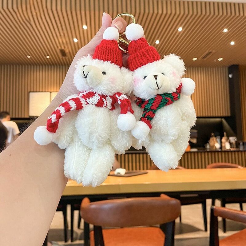 Cartoon Christmas Plush Keychain Bear Sheep Doll Women Girls Bag Charm Pendant Car Keyring Kids Cute Christmas New Year's Gifts