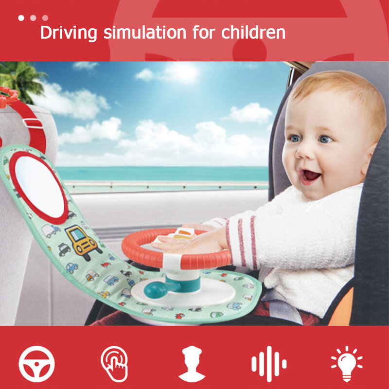 لعبة عجلة قيادة كهربائية محاكاة مع صوت خفيف للأطفال ، طائرة كوبيلوت تعليمية موسيقية ، عربة ، ألعاب صوتية للأطفال #1