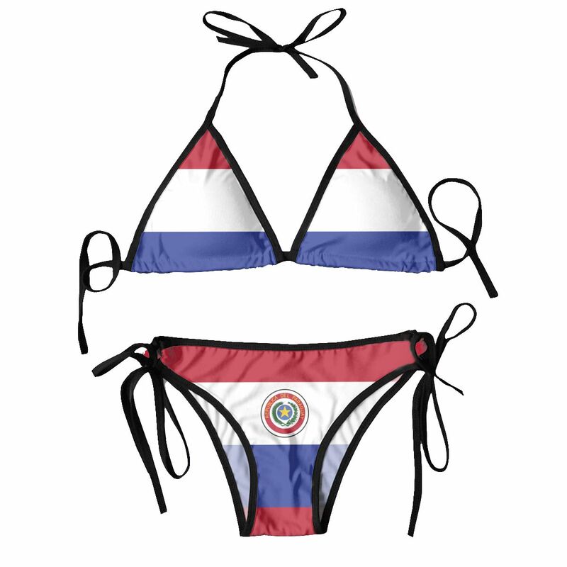 بيكيني مثير 2022 ملابس السباحة النسائية علم باراغواي مجموعة البكيني ملابس السباحة ثوب السباحة