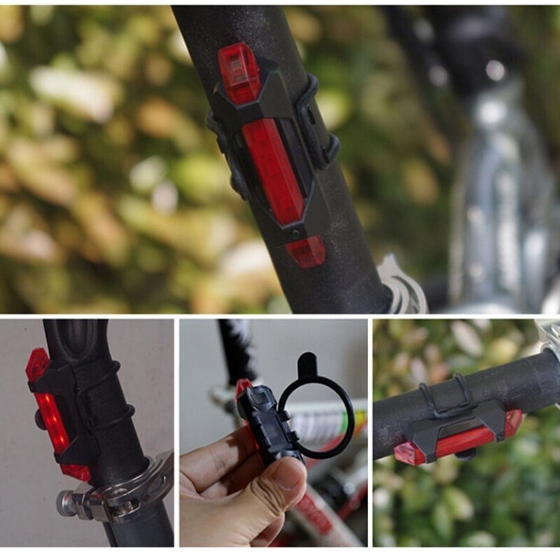 دراجة ضوء مقاوم للماء الخلفي الذيل ضوء LED USB نمط قابلة للشحن أو بطارية نمط الدراجة الدراجات ضوء المحمولة
