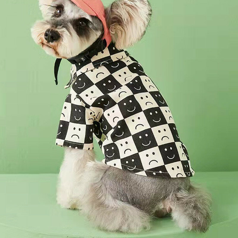 كلب صغير قميص ربيع الخريف سترة أنيقة تحمل شعار لعبة البيسبول شبكة الملابس تشيهواهوا يوركشاير البلدغ كاوبوي قميص وسيم القط الملابس القلطي #5