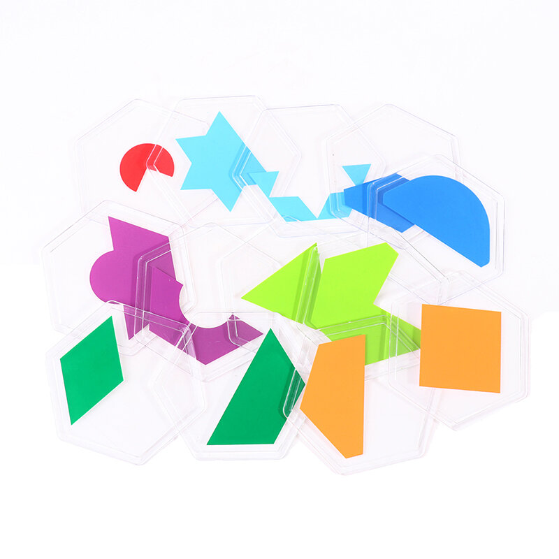 100 التحدي رمز اللون ألعاب ألغاز 1 مجموعة Tangram بانوراما مجلس لغز لعب الأطفال الاطفال تطوير مهارات التفكير والمنطق لعبة