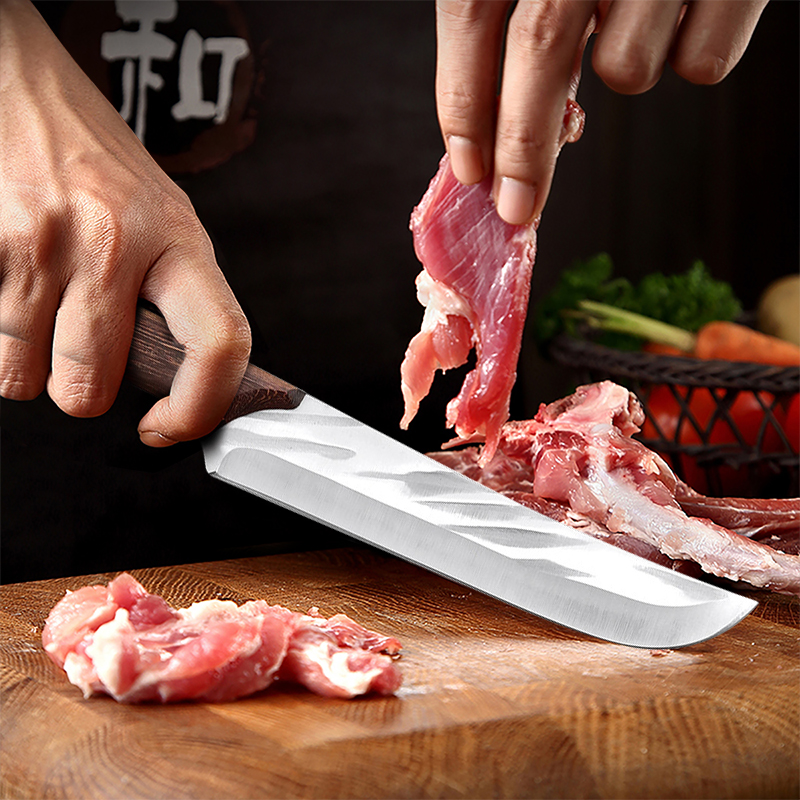 5Cr15Mov سكين صيد سكين مطبخ العظام سكين مزورة اللحوم الأسماك الساطور المهنية الشيف جزار سكين الفاكهة مع غطاء #4