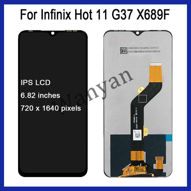 infinix hot 11 x662 x662b x689f hot 11s NFC hot 11 لاعب استبدال شاشات الكريستال السائل محول رقمي