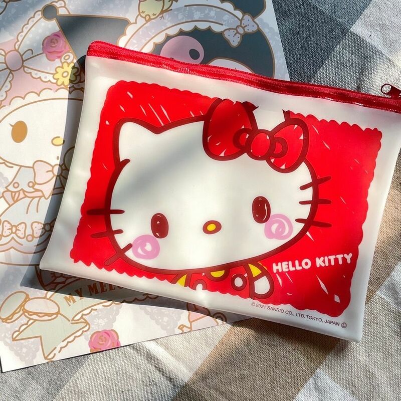 TAKARA TOMY Hello Kitty File Bag A5 Cute Cartoon Folder Desk File Paper Storage Bag School Stationery Office Information Bag 1
