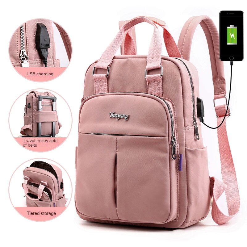 Casual Backpack USB Charging Computer Bag Large Capacity College Style Travel Backpack bags for women  bookbag