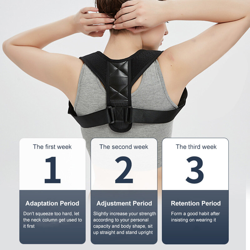 Low Back Posture Corrector Women's Unisex Adjustable Corset Clavicle Spine Shoulder Support Lumbar Posture Correction