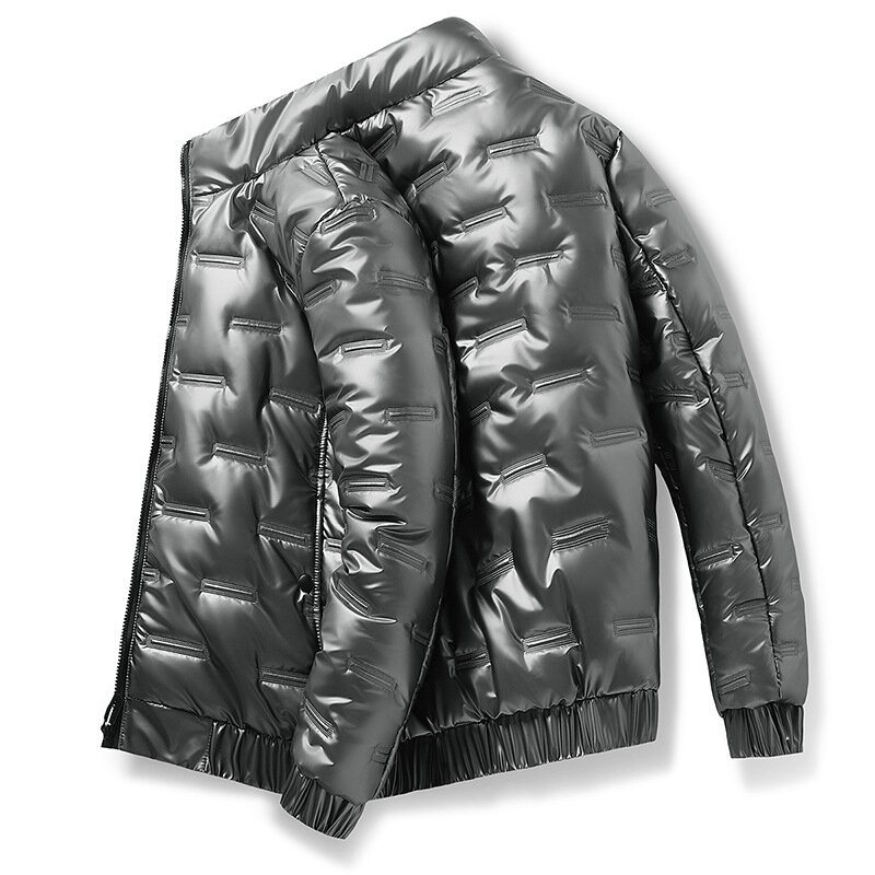 Bomber Jacket Men's Large Coat 2022 Winter Bright Face Jacket Fashion Down Cotton Padded Clothes Down Parka Men Coat