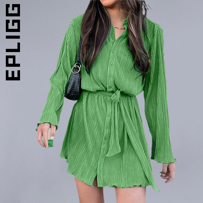 Epligg فستان موضة النساء عطلة ملابس كسول ثوب أنيق الكورية رخيصة فستان مثير الأساسية مطاطا Vestidos ملابس امرأة