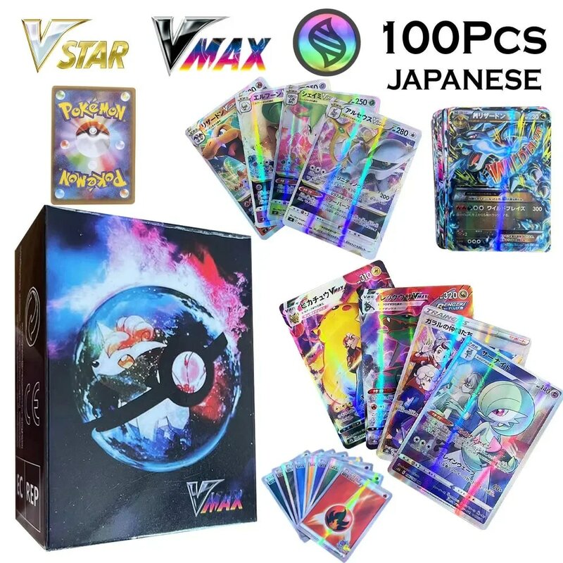 بطاقات البوكيمون في اليابانية الثلاثية الأبعاد Charizard بيكاتشو Vstar Vmax GX مجلس لعبة بطاقة الألعاب لعبة أطفال