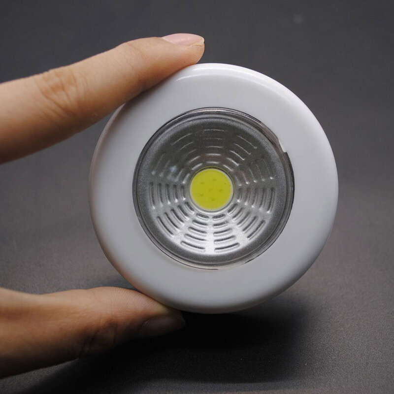 3 قطعة LED صغيرة تعمل باللمس ليلة ضوء الذاتي لاصق لاسلكي LED إضاءة الخزانة لخزانة غرفة نوم درج بطارية تعمل بالطاقة مصباح الخزانة #2