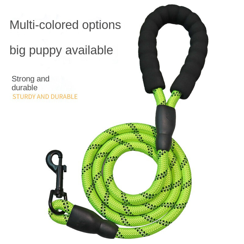 1.2cm*1.5m Pet Cat Dog Traction Rope Reflective Nylon Braided Belt Large Dog Training Outdoor Dog Walking Collar Traction Rope