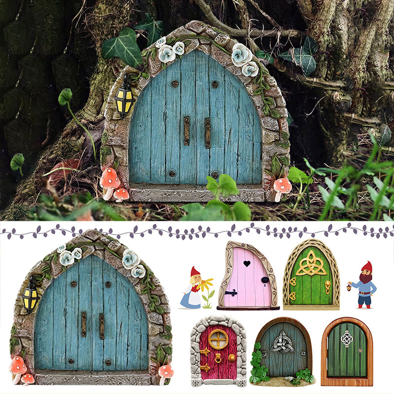 الخشب مصغرة الجنية غنوم نافذة الباب قزم المنزل الإبداعية ساحة الفن النحت ل ساحة الفن شجرة النحت الجنية حديقة ديكور