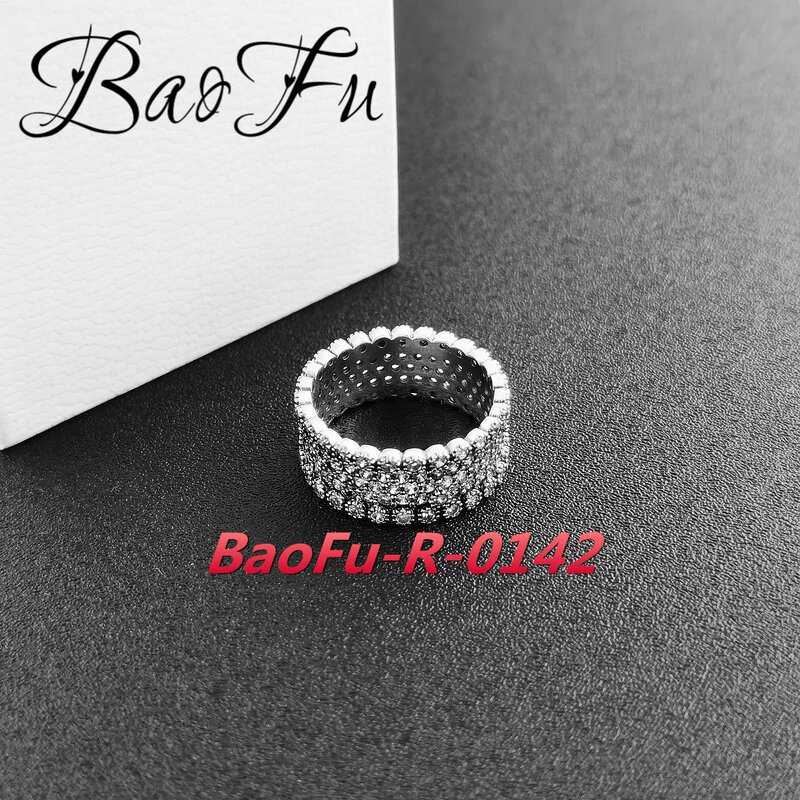 BaoFu أصيلة 925 فضة خاتم لامعة مصغرة القياسية زهرة صدفي خاتم فخم مناسبة للمرأة مجوهرات عالية