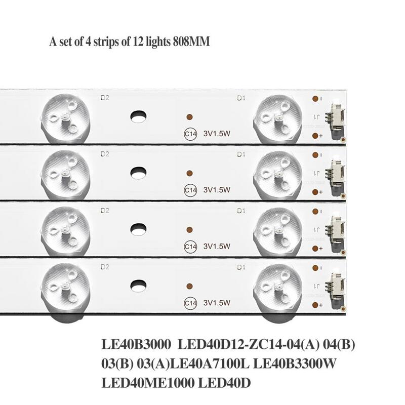 4 قطعة LED شريط إضاءة خلفي للتلفزيون Haier 40 "LE40A3000 LED40D12-ZC14-04 (أ) 04 (ب) LE40B3300W LE40B3000 LED40D12-ZC14-03 (أ) 03 (ب)