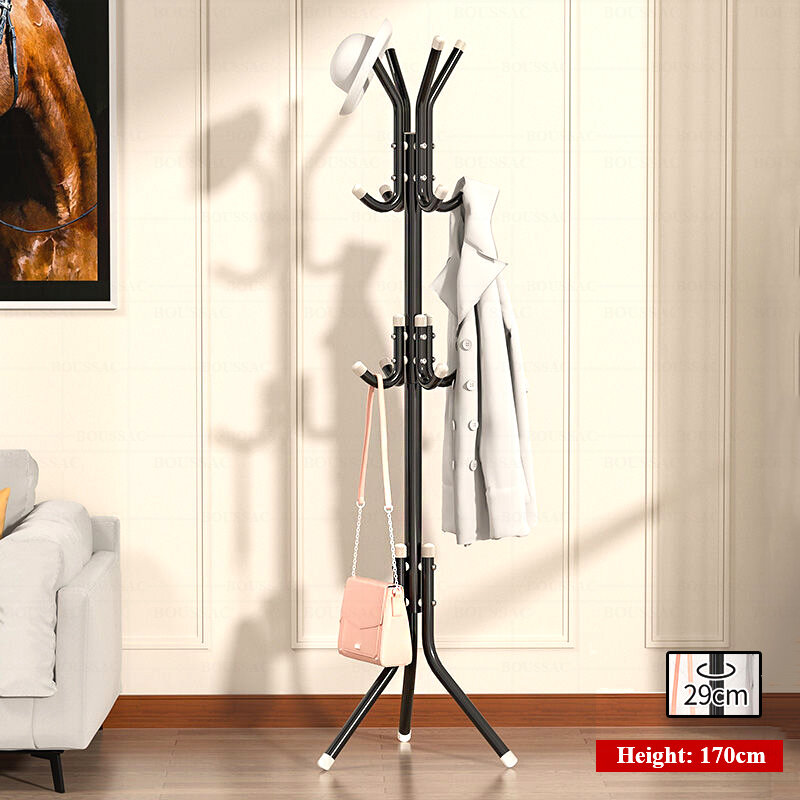 Tree Shaped Coat Rack 8-Hook Metal Clothes Hanger Hat Stand Floor Home Bedroom Storage Organizer Modern Decorative Furniture