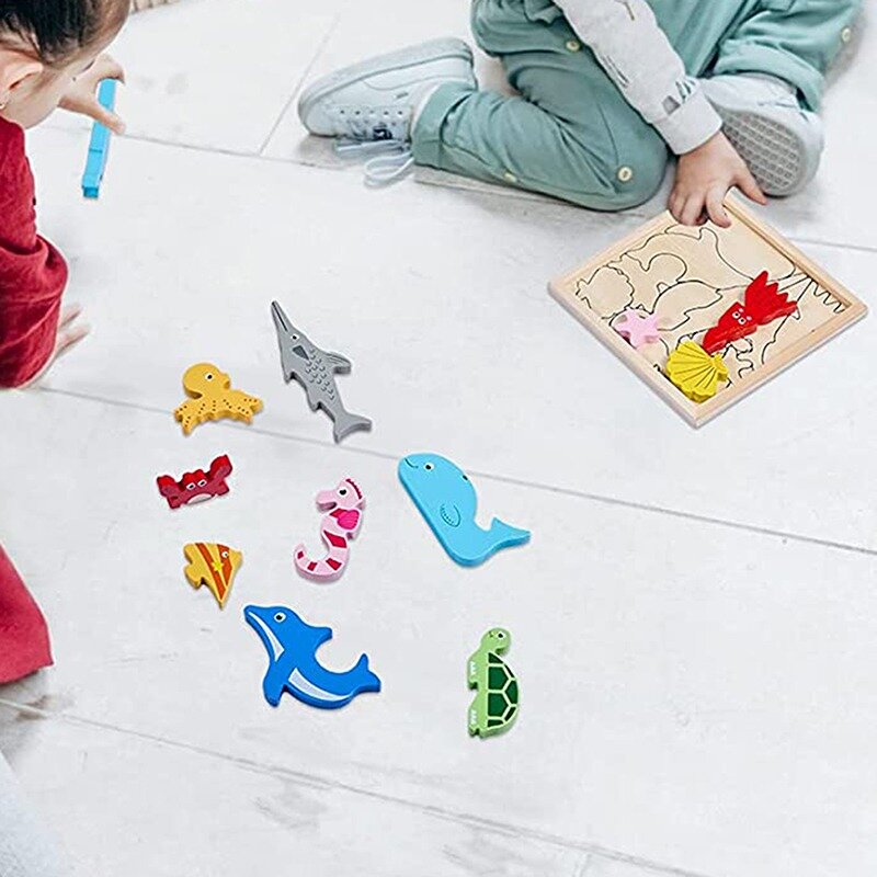 الألغاز الخشبية للأطفال البالغين ألعاب الحيوان ألعاب خشبية تعلم التعليم البيئي تجميع لعبة ألعاب تعليمية جديدة #1